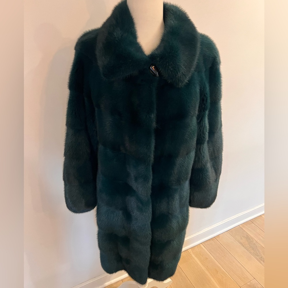 Mini coat emerald green